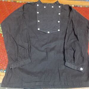 Vintage Wah Maker Bib Long Sleeve Western Frontier Cowboy Shirt Black Size L Men
